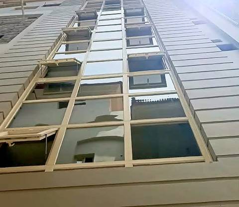 Glass and aluminium window facade on a multi-storey building