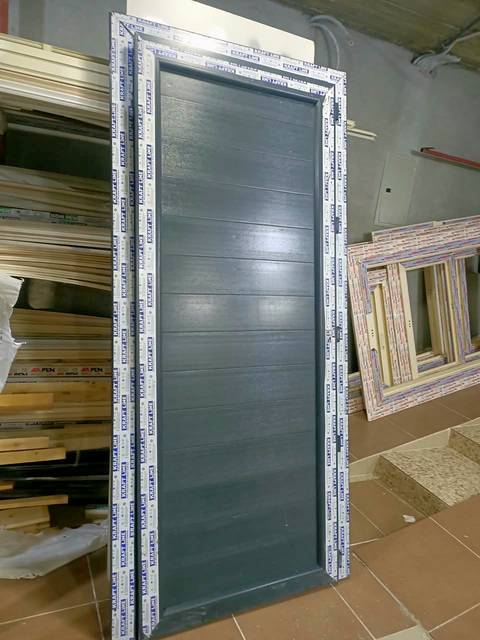 Anthracite grey uPVC door