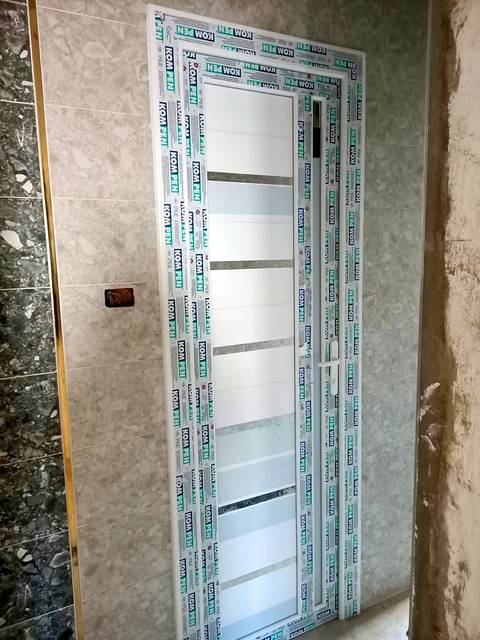 White uPVC door with frosted glass