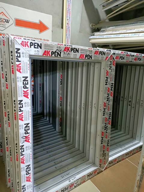 Window frames in the workshop